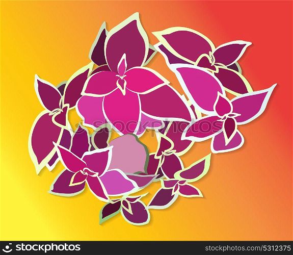 Bouquet Beautiful Pink Flower. Vector Illustration. EPS10. Bouquet Beautiful Pink Flower. Vector Illustration.