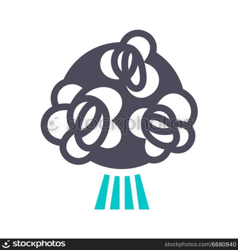 Bouquet flowers, gray turquoise icon on a white background. New gray turquoise icon on a white background