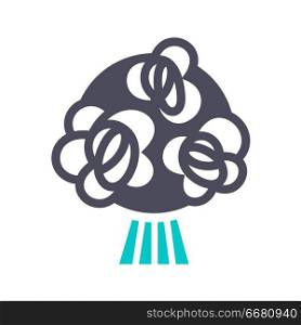 Bouquet flowers, gray turquoise icon on a white background. New gray turquoise icon on a white background