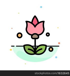 Bouquet, Flowers, Present Abstract Flat Color Icon Template