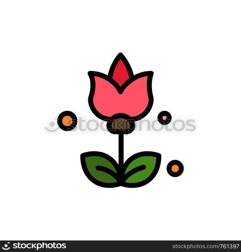 Bouquet, Flowers, Present Flat Color Icon. Vector icon banner Template