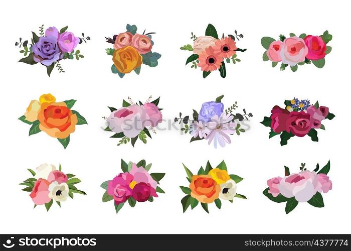 Bouquet of flowers, Floral bouquet design. Vector illustration.