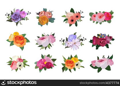 Bouquet of flowers, Floral bouquet design. Vector illustration.