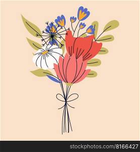 Bouquet of flowers. Good for greeting cards or invitation design, floral poster. Bouquet of flowers. Good for greeting cards or invitation design, floral poster.