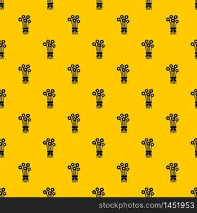 Bouquet of flowers pattern seamless vector repeat geometric yellow for any design. Bouquet of flowers pattern vector