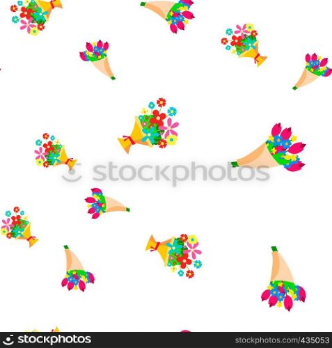 Bouquet Of Flowers Seamless Pattern Vector. Floal Cute Graphic Texture. Textile Backdrop. Colorful Background Illustration. Bouquet Of Flowers Seamless Pattern Vector. Floal Cute Graphic Texture. Textile Backdrop. Cartoon Colorful Background Illustration