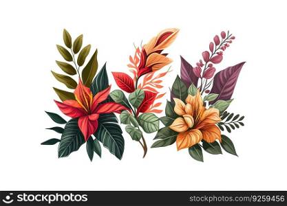 Bouquets of flowers. Vector illustration desing.