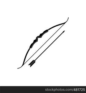 Bow and arrow black simple icon isolated on white background. Bow and arrow black simple icon