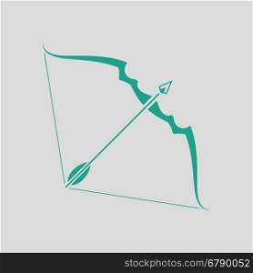 Bow and arrow icon. Gray background with green. Vector illustration.
