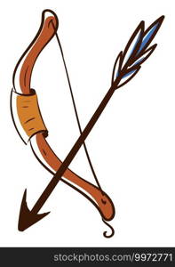 Bow and arrow, illustration, vector on white background