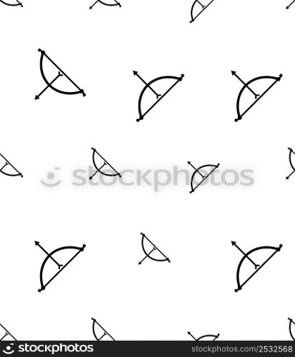 Bow Arrow Icon Seamless Pattern, Archery, Ranged Weapon System Vector Art Illustration