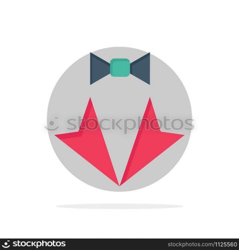 Bow, Heart, Love, Suit, Tie, Wedding Abstract Circle Background Flat color Icon