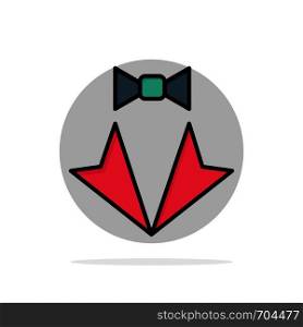 Bow, Heart, Love, Suit, Tie, Wedding Abstract Circle Background Flat color Icon