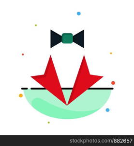 Bow, Heart, Love, Suit, Tie, Wedding Abstract Flat Color Icon Template
