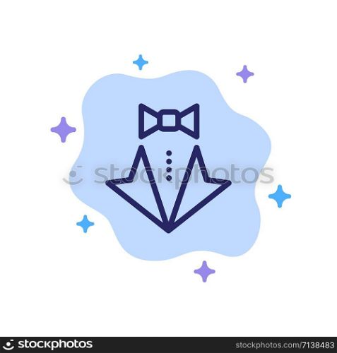 Bow, Heart, Love, Suit, Tie, Wedding Blue Icon on Abstract Cloud Background