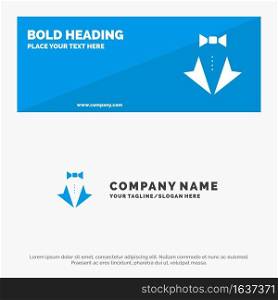 Bow, Heart, Love, Suit, Tie, Wedding SOlid Icon Website Banner and Business Logo Template
