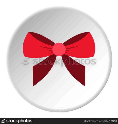 Bow icon in flat circle isolated on white vector illustration for web. Bow icon circle