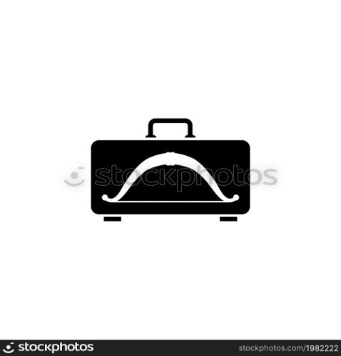 Bow in the Case. Flat Vector Icon. Simple black symbol on white background. Bow in the Case Flat Vector Icon