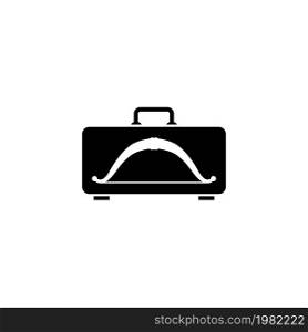 Bow in the Case. Flat Vector Icon. Simple black symbol on white background. Bow in the Case Flat Vector Icon