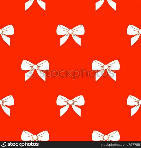 Bow pattern repeat seamless in orange color for any design. Vector geometric illustration. Bow pattern seamless