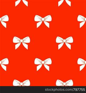 Bow pattern repeat seamless in orange color for any design. Vector geometric illustration. Bow pattern seamless