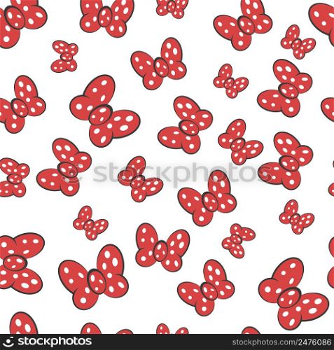 Bow red butterfly seamless pattern