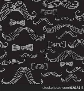 Bow Tie and Moustache Seamless Pattern. Vector illustration. Bow Tie and Moustache Seamless Pattern. Vector illustration EPS10