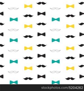 Bow Tie and Mustache Seamless Pattern, Father s Day Background Vector Illustration EPS10. Bow Tie and Mustache Seamless Pattern, Father s Day Background Vector Illustration