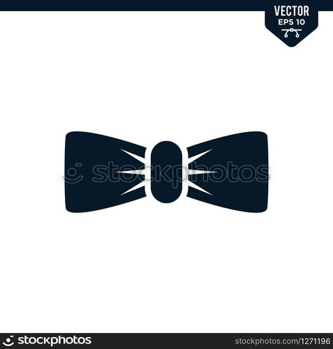 Bow Tie icon collection in glyph style, solid color vector