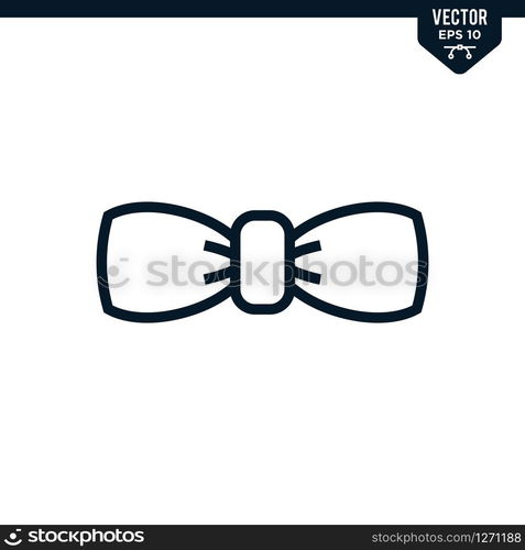 Bow Tie icon collection in outlined or line art style, editable stroke vector