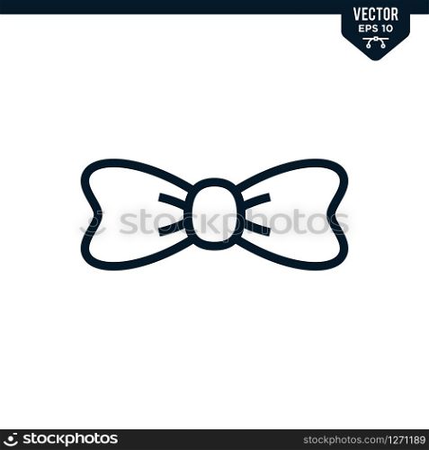 Bow Tie icon collection in outlined or line art style, editable stroke vector