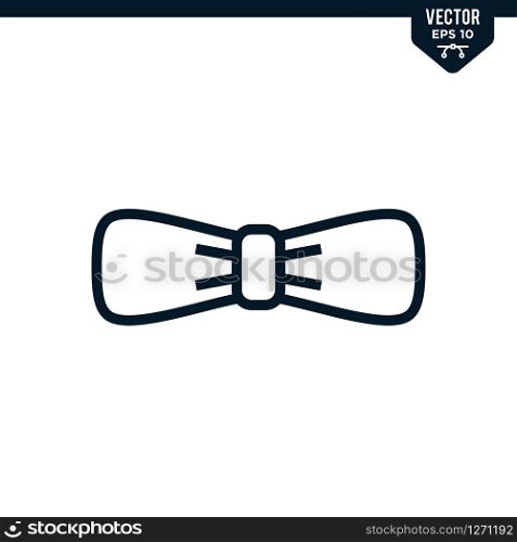 Bow Tie icon collection in outlined or line art style, editable stroke vector