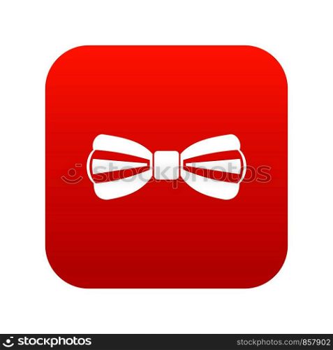 Bow tie icon digital red for any design isolated on white vector illustration. Bow tie icon digital red