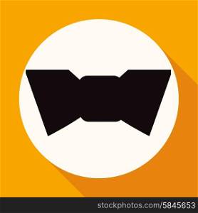 bow tie icon on white circle with a long shadow