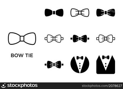 bow tie icon set vector design template in white background