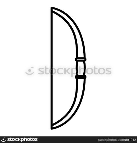 Bow weapon icon. Outline bow weapon vector icon for web design isolated on white background. Bow weapon icon, outline style