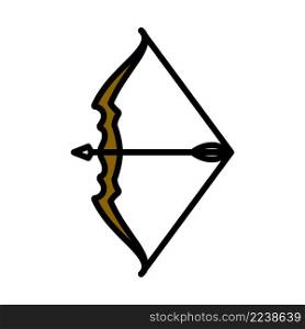 Bow With Arrow Icon. Editable Bold Outline With Color Fill Design. Vector Illustration.