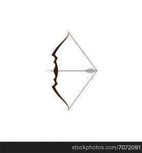Bow with arrow icon. Flat color design. Vector illustration.