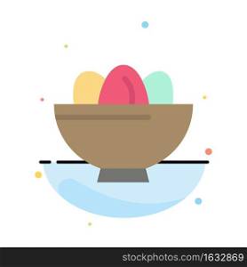 Bowl, Celebration, Easter, Egg, Nest Abstract Flat Color Icon Template