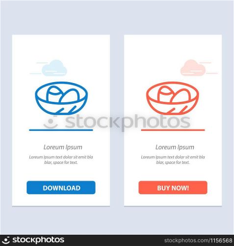 Bowl, Celebration, Easter, Egg, Nest Blue and Red Download and Buy Now web Widget Card Template
