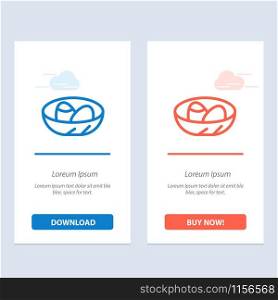 Bowl, Celebration, Easter, Egg, Nest Blue and Red Download and Buy Now web Widget Card Template