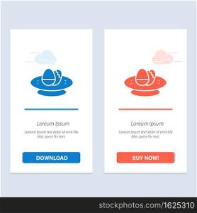 Bowl, Celebration, Easter, Egg, Nest  Blue and Red Download and Buy Now web Widget Card Template