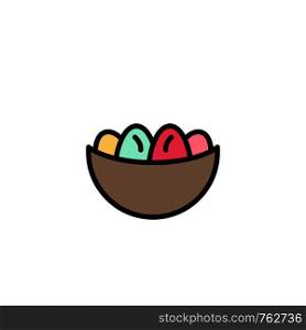Bowl, Celebration, Easter, Egg, Nest Business Logo Template. Flat Color