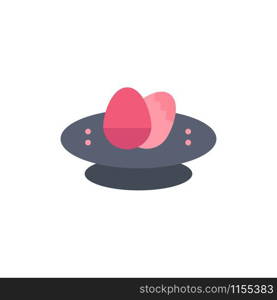 Bowl, Celebration, Easter, Egg, Nest Flat Color Icon. Vector icon banner Template