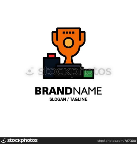 Bowl, Ceremony, Champion, Cup, Goblet Business Logo Template. Flat Color