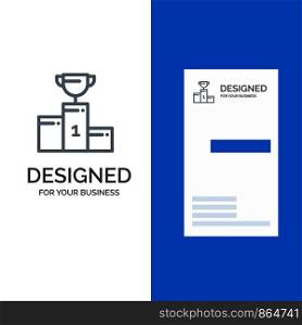 Bowl, Ceremony, Champion, Cup, Goblet Grey Logo Design and Business Card Template
