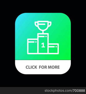 Bowl, Ceremony, Champion, Cup, Goblet Mobile App Button. Android and IOS Line Version