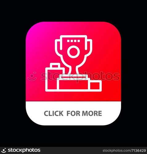 Bowl, Ceremony, Champion, Cup, Goblet Mobile App Button. Android and IOS Line Version