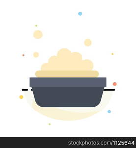 Bowl, Cleaning, Washing Abstract Flat Color Icon Template