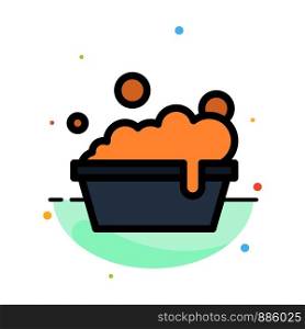 Bowl, Cleaning, Washing Abstract Flat Color Icon Template